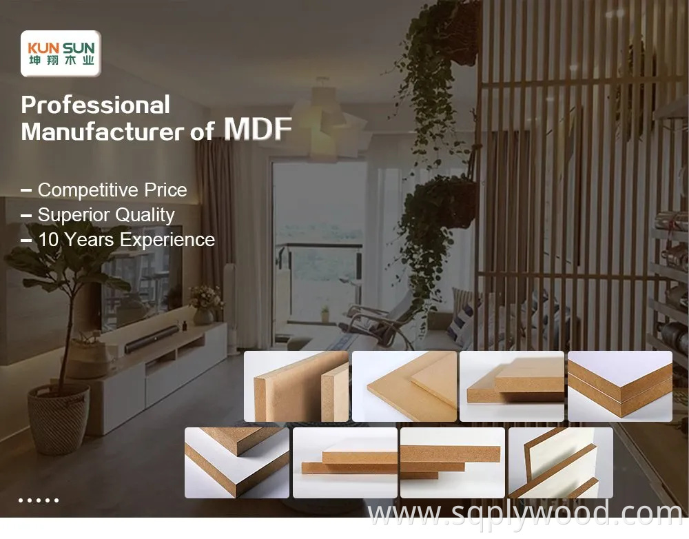 1220*2440mm Cabinet Wood Faced UV Raw Laminated Melamine Slot Slotted Waterproof Moisture Resistant Glossy Fiberboard Plain Melamine MDF